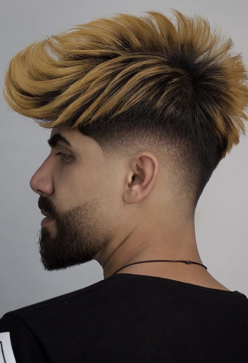 Colored Hair Fade Haircut For Boys Mens Hairstyle 2020